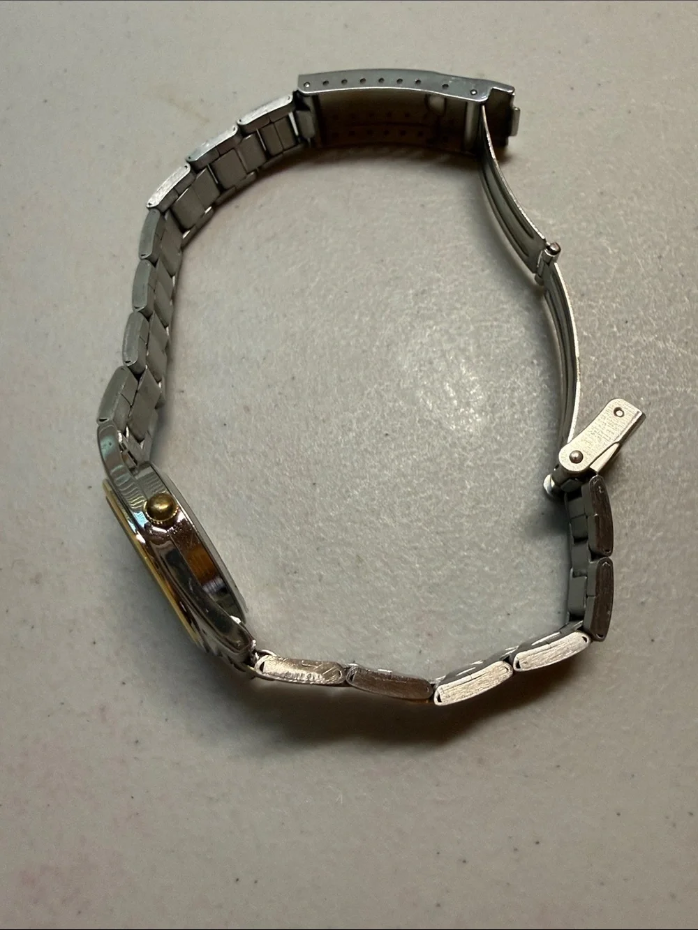 Geneva Two-Tone Silver and Gold Men's Bracelet Watch